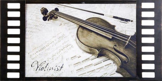 Obraz EUROFIRANY Violin, biało-brązowy, 60x30x1 cm Eurofirany