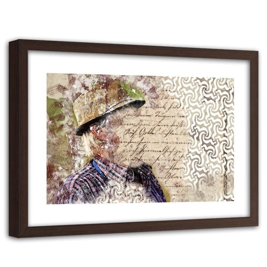 Obraz FEEBY Mężczyzna w kapeluszu abstrakcja, 90x60 cm Feeby