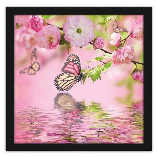 Obraz FEEBY Motyl wśród kwiatów, 80x80 cm Feeby