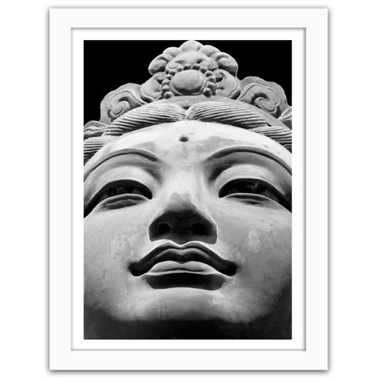 Obraz FEEBY Orientalny posąg w czerni i bieli, 60x90 cm Feeby