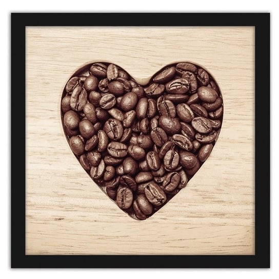Obraz FEEBY Serce z ziaren kawy, 40x40 cm Feeby