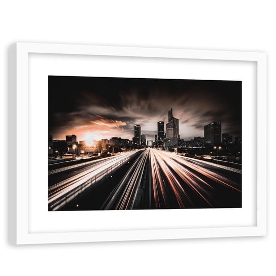 Obraz FEEBY Światła miasta noc, 60x40 cm Feeby