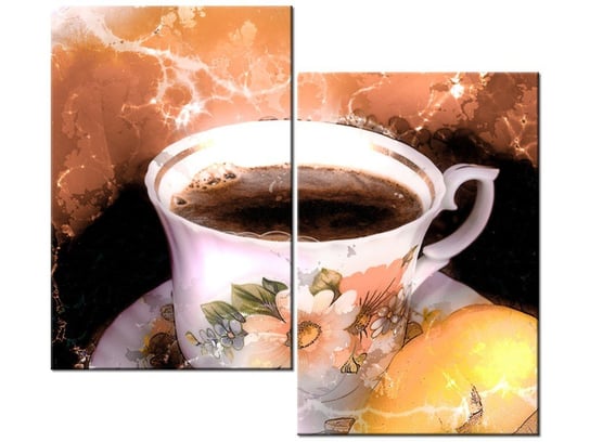 Obraz Filiżanka kawy, 2 elementy, 80x70 cm Oobrazy