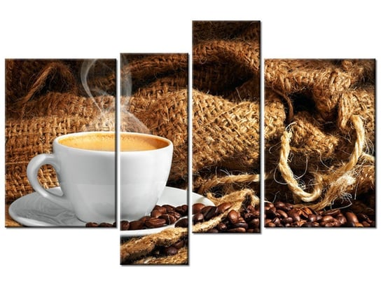 Obraz, Filiżanka kawy, 4 elementy, 130x85 cm Oobrazy