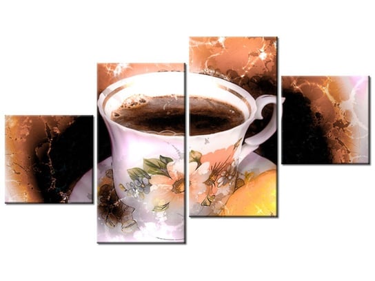 Obraz Filiżanka kawy, 4 elementy, 160x90 cm Oobrazy