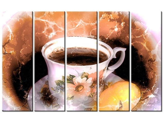 Obraz Filiżanka kawy, 5 elementów, 100x63 cm Oobrazy