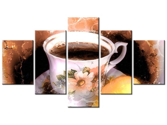 Obraz Filiżanka kawy, 5 elementów, 125x70 cm Oobrazy