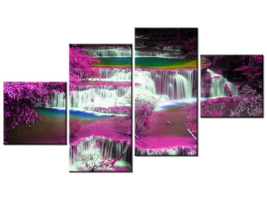 Obraz Fioletowa kaskada, 4 elementy, 160x90 cm Oobrazy