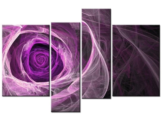 Obraz Fioletowa róża, 4 elementy, 130x85 cm Oobrazy