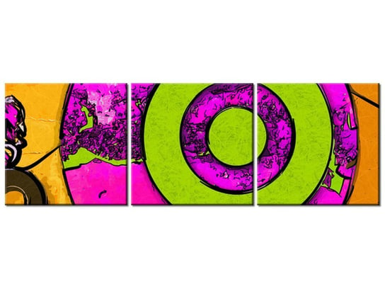 Obraz Fioletowy cel, 3 elementy, 120x40 cm Oobrazy