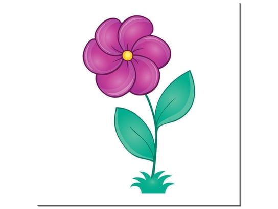 Obraz Fioletowy kwiat na łodyżce, 40x40 cm Oobrazy