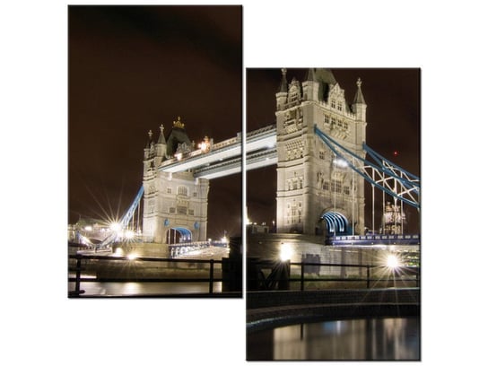 Obraz Fontanna przy Tower Bridge, 2 elementy, 60x60 cm Oobrazy