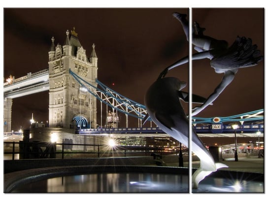 Obraz Fontanna przy Tower Bridge, 2 elementy, 70x50 cm Oobrazy