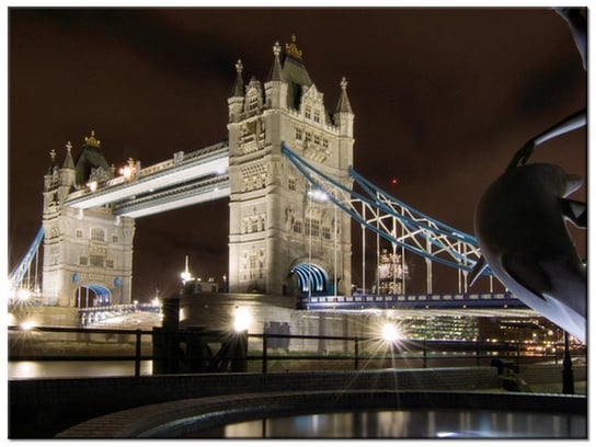 Obraz Fontanna przy Tower Bridge, 40x30 cm Oobrazy