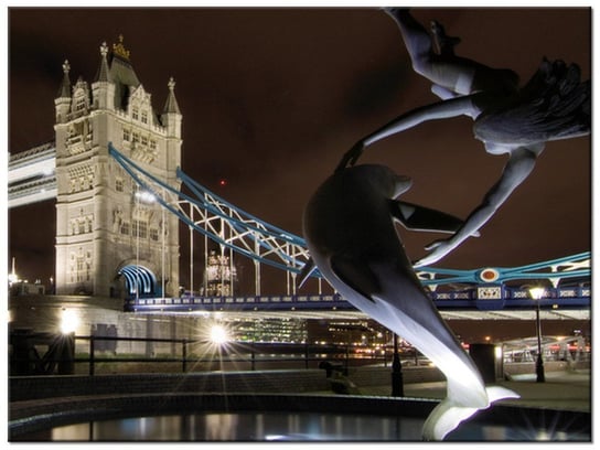 Obraz Fontanna przy Tower Bridge, 40x30 cm Oobrazy