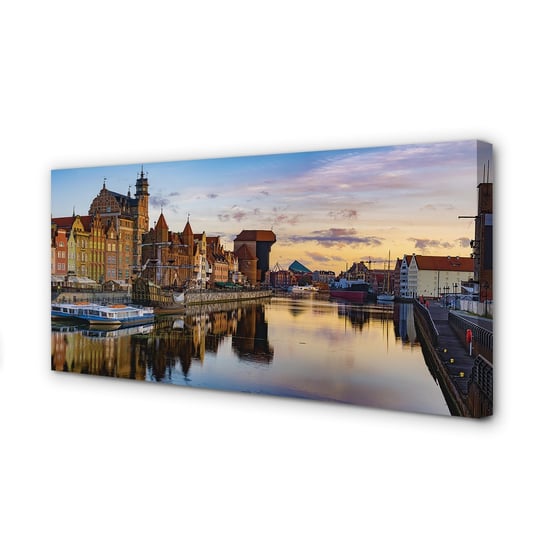 Obraz foto na płótnie TULUP Gdańsk Port rzeka 120x60 cm cm Tulup