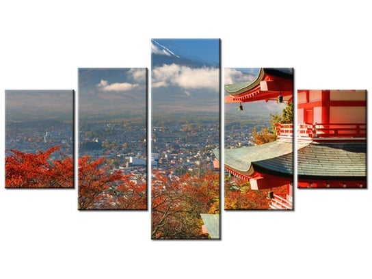 Obraz Fudżi, 5 elementów, 125x70 cm Oobrazy