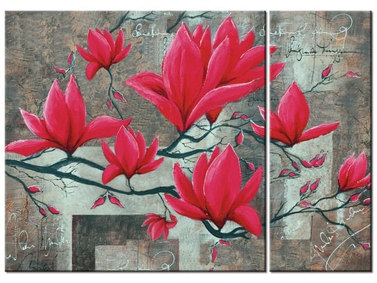 Obraz Fuksjowa magnolia, 2 elementy, 70x50 cm Oobrazy