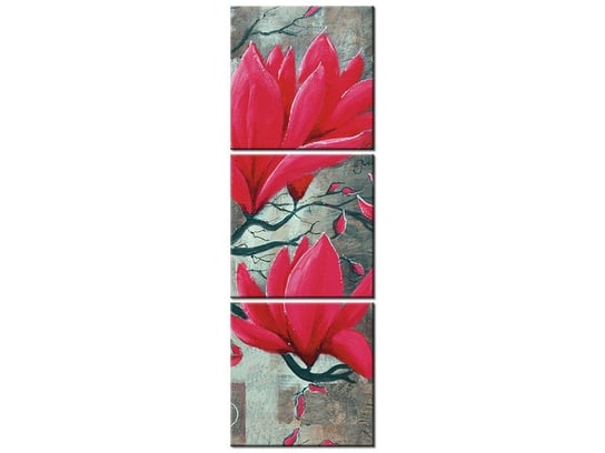 Obraz Fuksjowa magnolia, 3 elementy, 30x90 cm Oobrazy