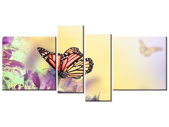 Obraz Full color butterfly, 4 elementy, 120x55 cm Oobrazy