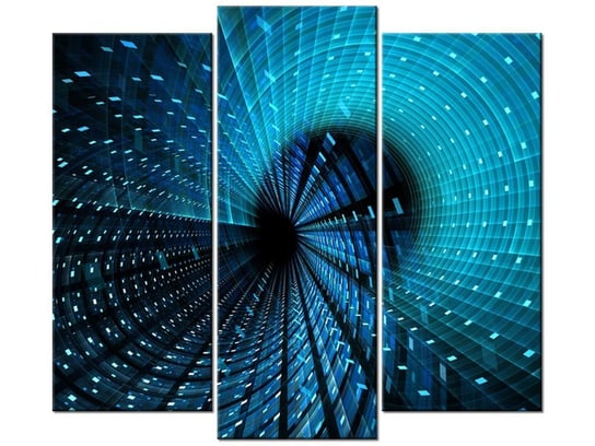 Obraz Futurystyczna spirala 3D, 3 elementy, 90x80 cm Oobrazy