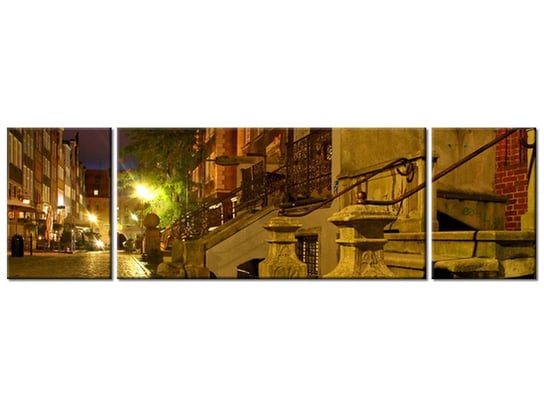 Obraz Gdańsk wieczorem, 3 elementy, 170x50 cm Oobrazy
