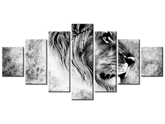 Obraz, Głowa lwa, 7 elementów, 210x100 cm Oobrazy