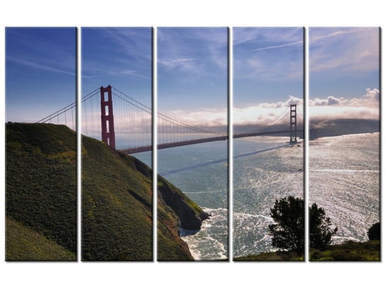 Obraz Golden Gate - Britta Heise, 5 elementów, 100x63 cm Oobrazy