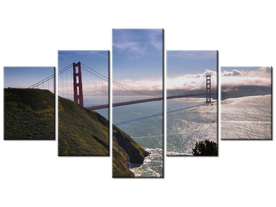 Obraz Golden Gate - Britta Heise, 5 elementów, 125x70 cm Oobrazy