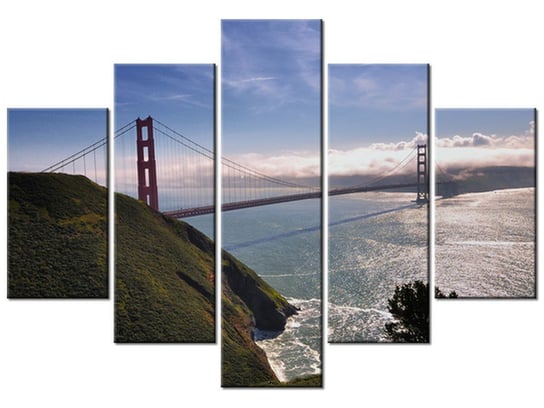 Obraz Golden Gate - Britta Heise, 5 elementów, 150x105 cm Oobrazy