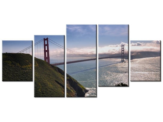 Obraz Golden Gate - Britta Heise, 5 elementów, 150x70 cm Oobrazy