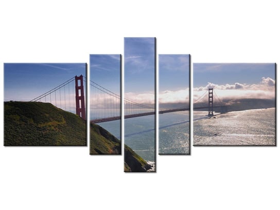 Obraz Golden Gate - Britta Heise, 5 elementów, 160x80 cm Oobrazy