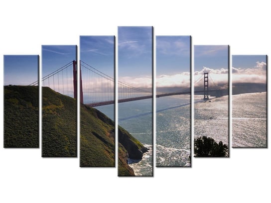 Obraz Golden Gate - Britta Heise, 7 elementów, 140x80 cm Oobrazy