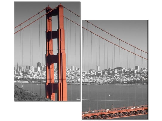 Obraz Golden Gate - Franco Folini, 2 elementy, 80x70 cm Oobrazy