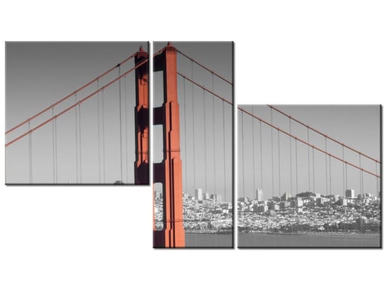 Obraz Golden Gate - Franco Folini, 3 elementy, 90x50 cm Oobrazy