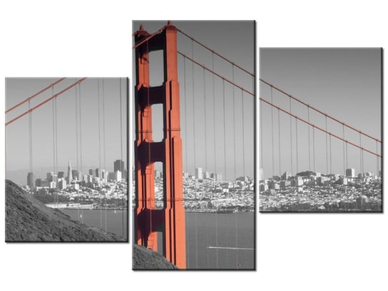 Obraz Golden Gate - Franco Folini, 3 elementy, 90x60 cm Oobrazy