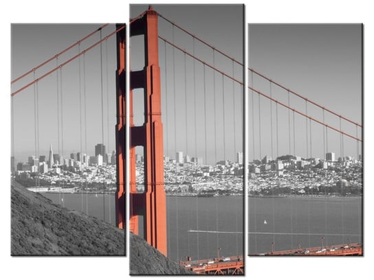 Obraz Golden Gate - Franco Folini, 3 elementy, 90x70 cm Oobrazy