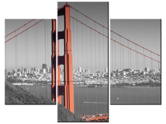 Obraz Golden Gate - Franco Folini, 3 elementy, 90x70 cm Oobrazy