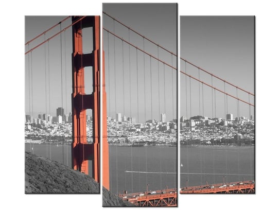 Obraz Golden Gate - Franco Folini, 3 elementy, 90x80 cm Oobrazy