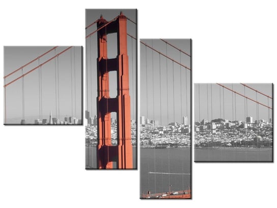 Obraz Golden Gate - Franco Folini, 4 elementy, 100x70 cm Oobrazy