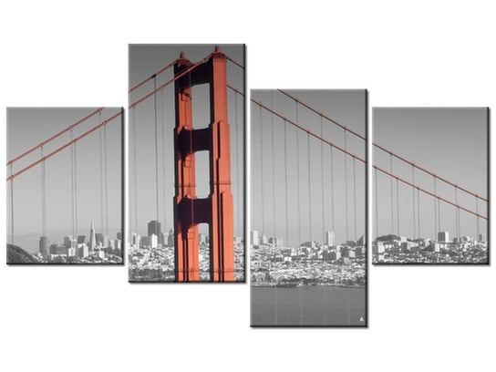 Obraz Golden Gate - Franco Folini, 4 elementy, 120x70 cm Oobrazy