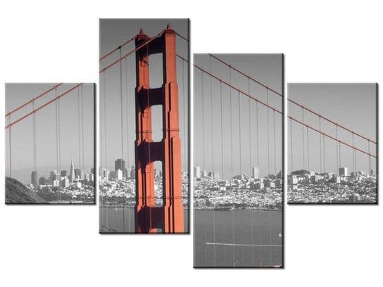 Obraz Golden Gate - Franco Folini, 4 elementy, 120x80 cm Oobrazy