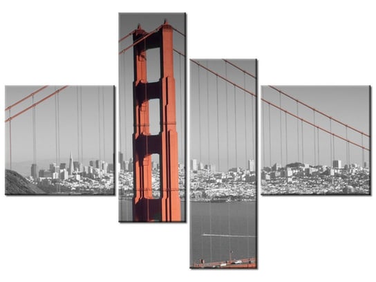 Obraz, Golden Gate - Franco Folini, 4 elementy, 130x90 cm Oobrazy