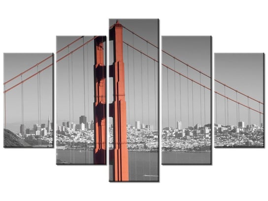 Obraz Golden Gate - Franco Folini, 5 elementów, 100x63 cm Oobrazy