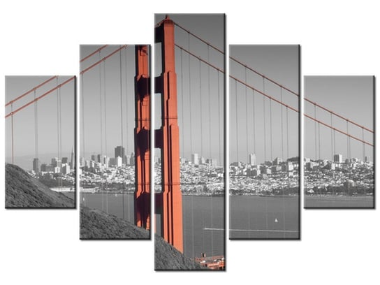 Obraz Golden Gate - Franco Folini, 5 elementów, 150x105 cm Oobrazy