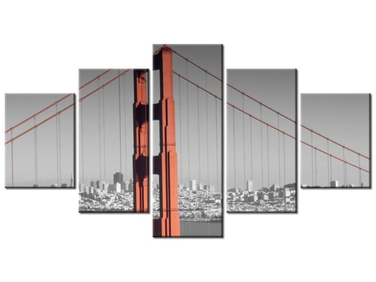 Obraz Golden Gate - Franco Folini, 5 elementów, 150x80 cm Oobrazy