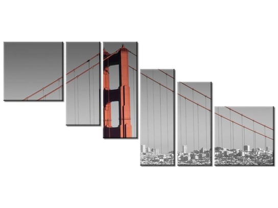 Obraz Golden Gate - Franco Folini, 6 elementów, 220x100 cm Oobrazy