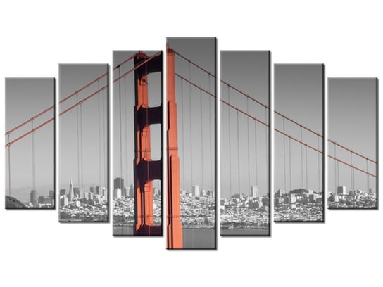 Obraz Golden Gate - Franco Folini, 7 elementów, 140x80 cm Oobrazy
