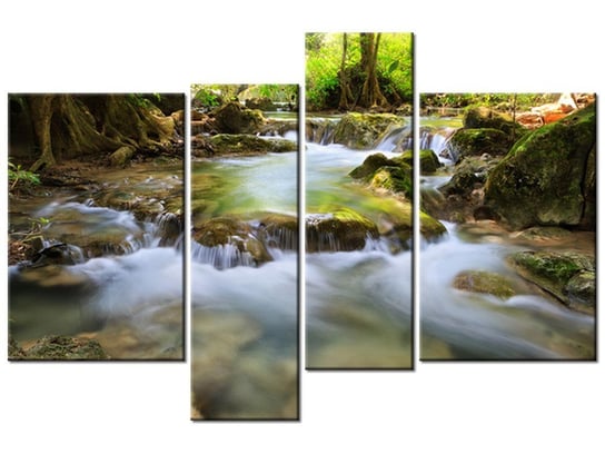 Obraz Górski strumień, 4 elementy, 130x85 cm Oobrazy