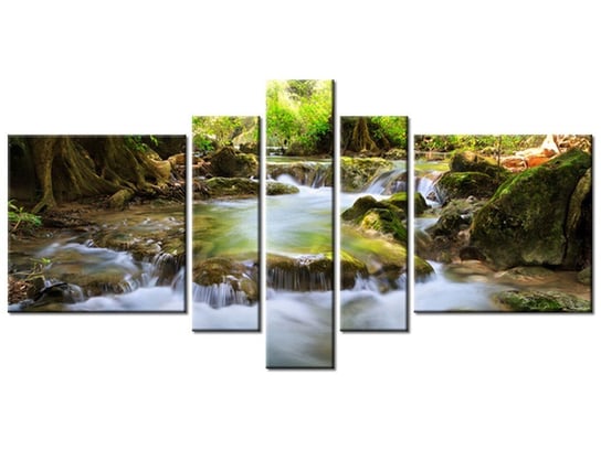 Obraz Górski strumień, 5 elementów, 160x80 cm Oobrazy